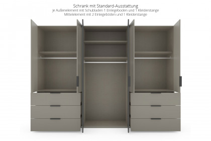 Scale-Spin von Rauch Black - Kombi-Schrank fango mit Glasrahmentüren