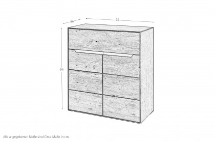 InCasa Onema von Decker - Wäschekommode Wildeiche mit zwei Klappfächern