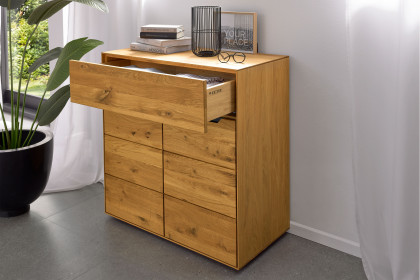 InCasa Onema von Decker - Wäschekommode Wildeiche mit zwei Klappfächern