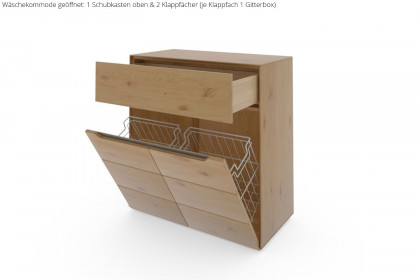 InCasa Onema von Decker - Wäschekommode Wildeiche mit zwei Klappfächern