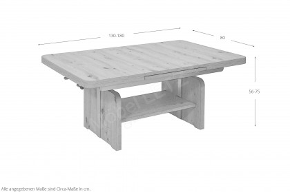 5281 von Vierhaus - Couchtisch in Wildeiche mit Auszug