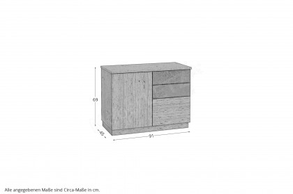 Tessaro-living von Schösswender - Sideboard TE 06R Wildeiche/ Samtlack