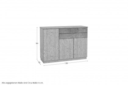 Tessaro-living von Schösswender - Sideboard TE 09R Wildeiche/ Samtlack