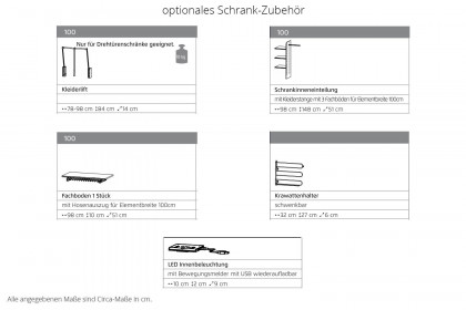 Scale-Spin von Rauch Black - Schrank Asteiche teilmassiv - Spiegel