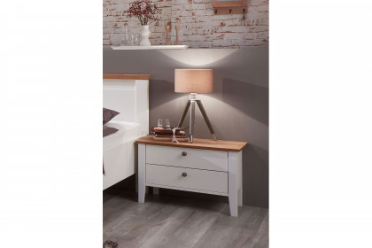 Castellino von Disselkamp - Nachtschrank Eiche - Lack weiß