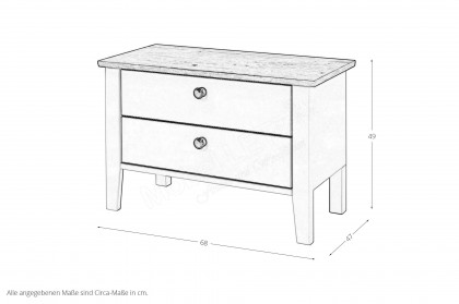 Castellino von Disselkamp - Nachtschrank Eiche - Lack weiß