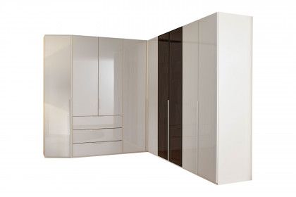 Scale-Spin von Rauch Black - Eckschrank Weißglas & durchsichtiges Glas