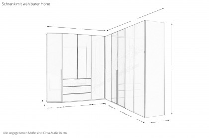 Scale-Spin von Rauch Black - Eckschrank Weißglas & durchsichtiges Glas