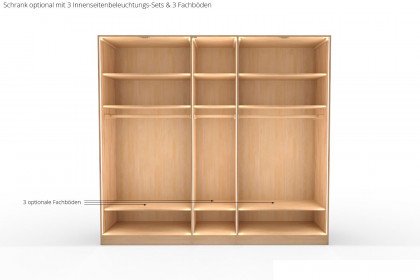 Incasa Onema von Decker - Schlafzimmer Kernbuche - Glas grau mit schwarzen Zierfräsungen