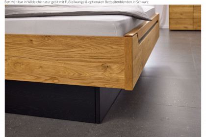 Incasa Onema von Decker - Schlafzimmer Kernbuche - Glas grau mit schwarzen Zierfräsungen