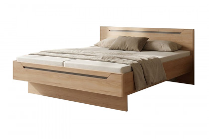 Incasa Onema von Decker - Schlafzimmer Kernbuche - Glas grau mit schwarzen Zierfräsungen