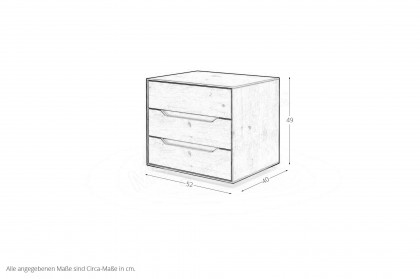 Incasa Onema von Decker - Schlafzimmer Kernbuche - Glas grau mit schwarzen Zierfräsungen