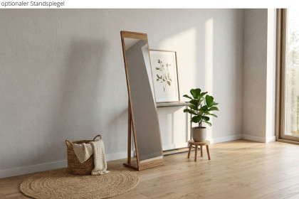 Incasa Onema von Decker - Schlafzimmer Kernbuche - Glas grau mit schwarzen Zierfräsungen