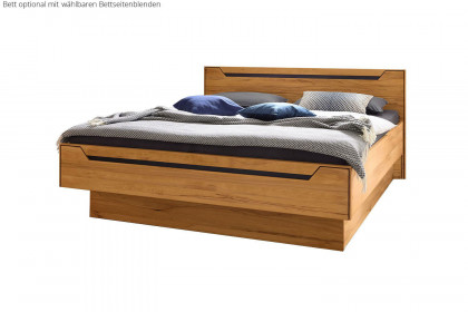 Incasa Onema von Decker - Schlafzimmer Kernbuche - Glas grau mit schwarzen Zierfräsungen