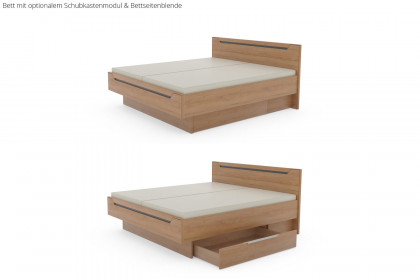 Incasa Onema von Decker - Schlafzimmer Kernbuche - Glas grau mit schwarzen Zierfräsungen