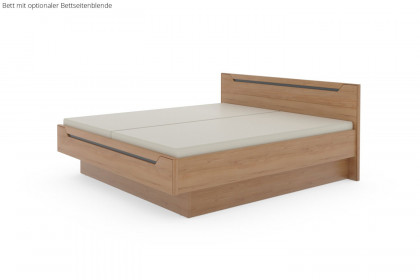 Incasa Onema von Decker - Schlafzimmer Kernbuche - Glas grau mit schwarzen Zierfräsungen