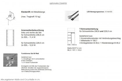 Incasa Onema von Decker - Schlafzimmer Kernbuche - Glas grau mit schwarzen Zierfräsungen
