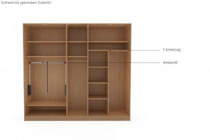 Incasa Onema von Decker - Schlafzimmer Kernbuche - Glas grau mit schwarzen Zierfräsungen