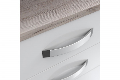 Rondino von Forte - Sideboard mit Beleuchtung Sandeiche Nachbildung - weiß Hochglanz