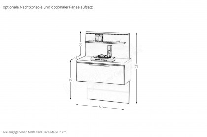 Scale-Sleep von Rauch Black - Bett schwarz mit Polsterkopfteil champagner
