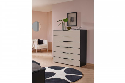 Scale-Box von Rauch Black - Kommode Mattglas champagner - schwarz