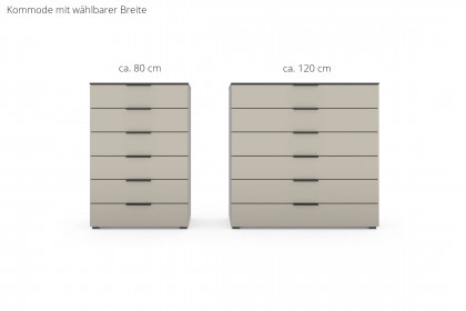 Scale-Box von Rauch Black - Kommode Mattglas champagner - schwarz