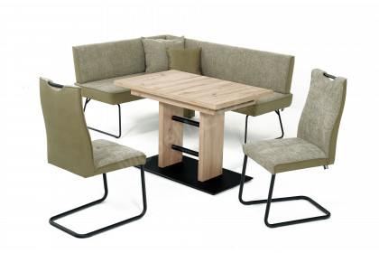 Game Plus von K+W Polstermöbel - Eckbank mit Stühlen und einem Esstisch