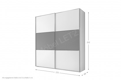Includo von Staud - Schrank 2-türig, ca. 225 cm breit, weiß-saphir