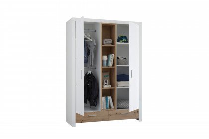 Filou-LE25 von POL Power - Kombischrank mit offenen Fächern weiß - Eiche