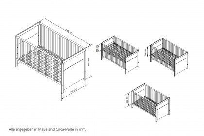Filou-LE25 von POL Power - Kinderbett 70x140 cm weiß - Eiche Artisan