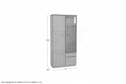 Tessaro-living von Schösswender - Vitrine TE 18L Wildeiche/ Samtöl