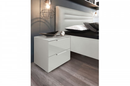 Scale-Box von Rauch Black - Nachttisch Glas seidengrau glänzend