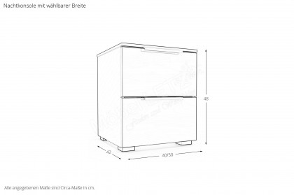 Scale-Box von Rauch Black - Nachttisch Glas seidengrau glänzend