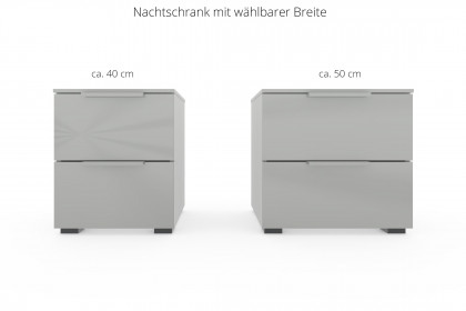 Scale-Box von Rauch Black - Nachttisch Glas seidengrau glänzend