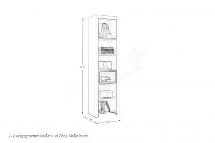 Filou-LE25 von POL Power - Standelement schmal weiß - Eiche Artisan