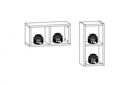 Filou-LE25 von POL Power - Hängeregal rechteckig Eiche Artisan