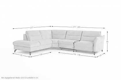 1667 von Himolla - Ecksofa Ausführung links seashell