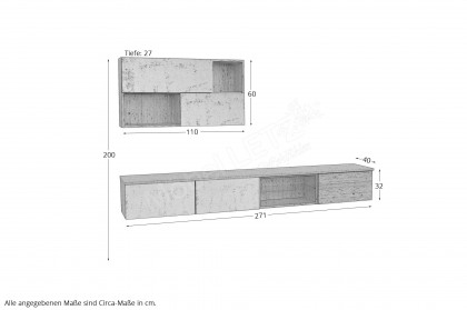 Tessaro-living von Schösswender - Wohnwand TE 17 Wildeiche/ Samtöl