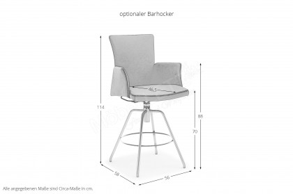 Helmond von Musterring - Bartisch mit schwarzem Gestell