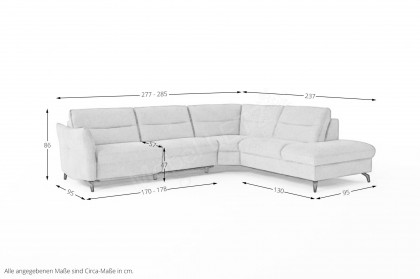 1667 von Himolla - Ecksofa Ausführung rechts seashell