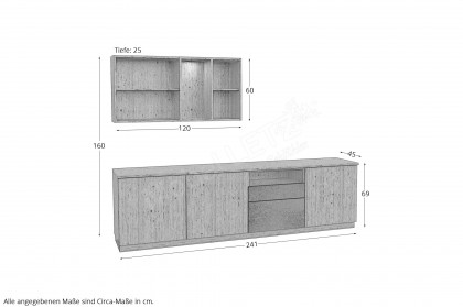 Tessaro-living von Schösswender - Wohnwand TE 15 Wildeiche/ Samtöl