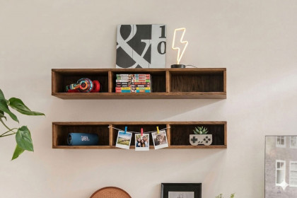 Mido von SKALIK - Regal mit 3 offenen Fächern ca. 134 cm breit - Eiche tabak