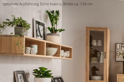 Mido von SKALIK - Regal mit 3 offenen Fächern ca. 134 cm breit - Eiche tabak