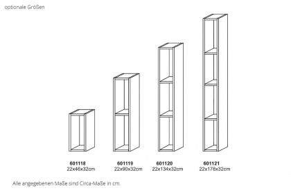 Mido von SKALIK - Regal mit 3 offenen Fächern ca. 134 cm breit - Eiche tabak