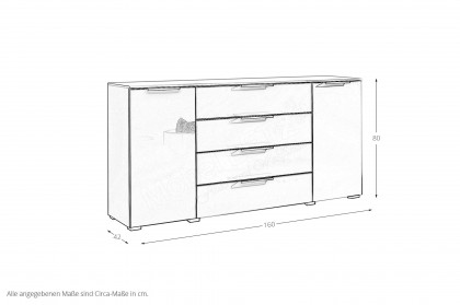Scale-Box von Rauch Black - Kombikommode Glas weiß