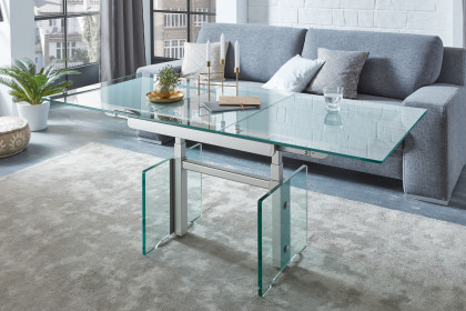 2181 von Vierhaus - Couchtisch aus Glas mit Auszug