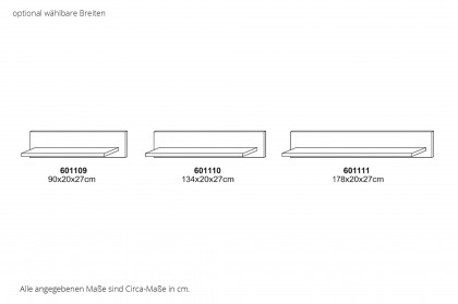 Mido von SKALIK - Wandboard ca. 90 cm breit Eiche massiv natur