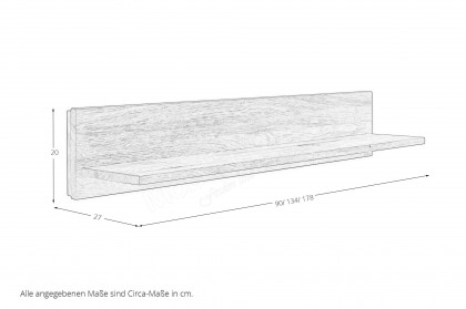 Mido von SKALIK - Wandboard ca. 90 cm breit Eiche massiv natur