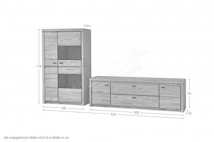 Winston von IDEAL Möbel - Wohnwand 2-teilig, Eiche Gustavson