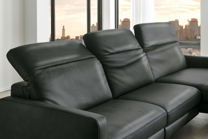 HU-RL25070 von Hukla - Ledersofa rechts anthrazit